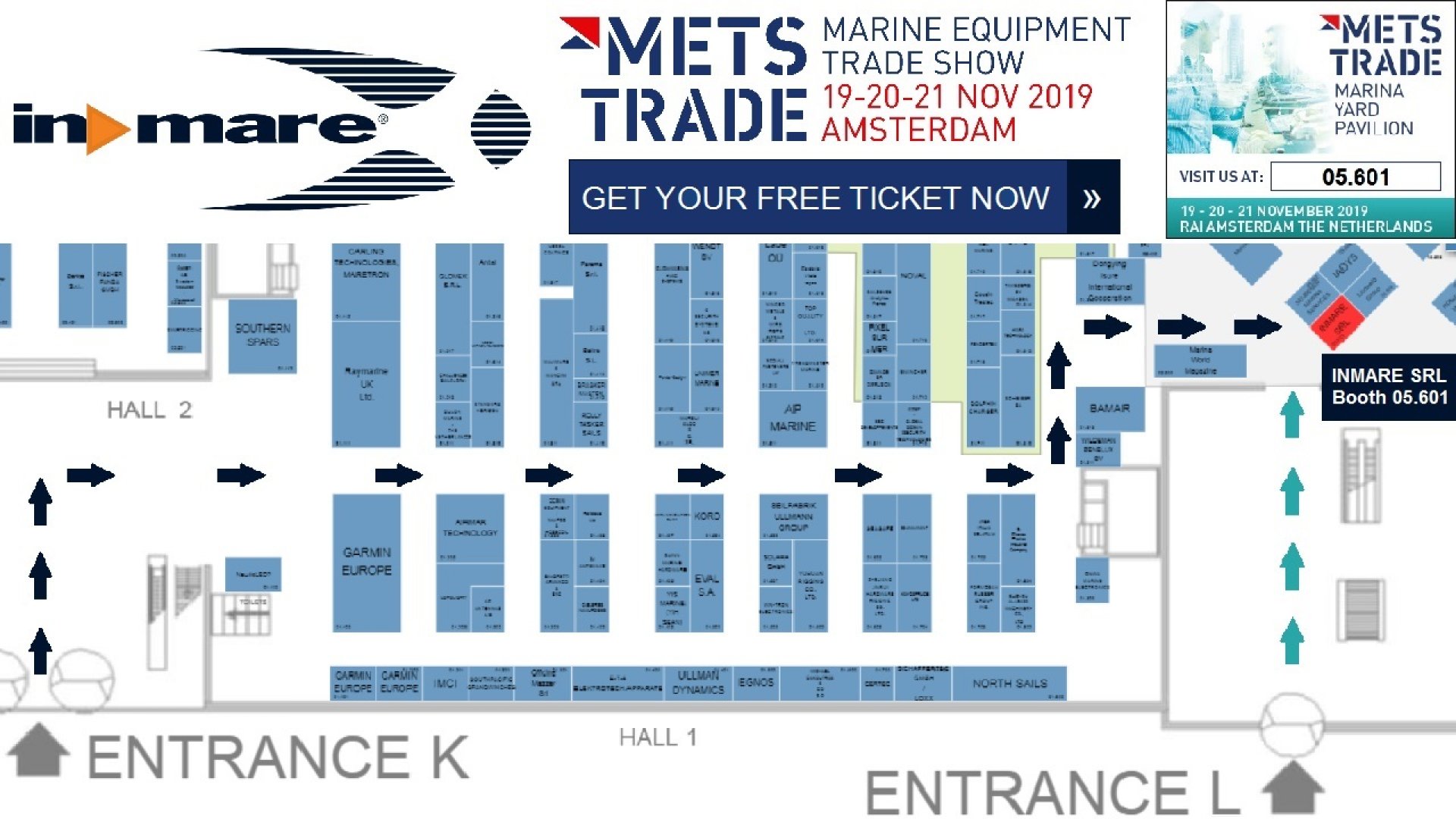 Free online registration. Mappa con stand InMare.